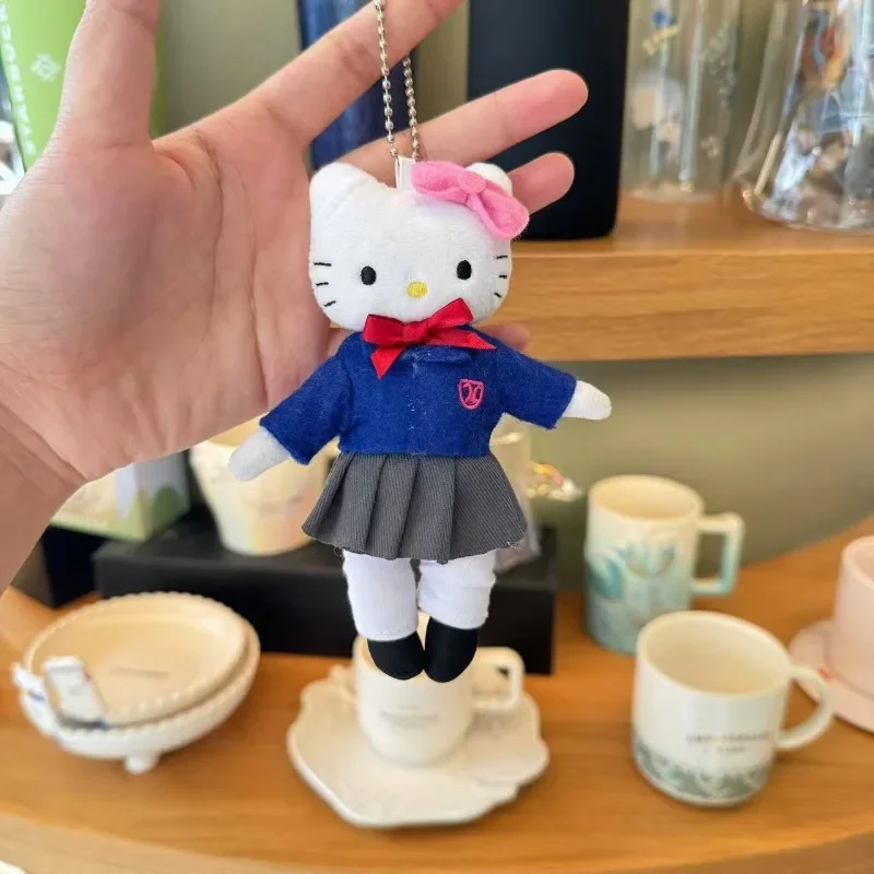 Cartoon Sanrios Anime Hello Kitty New Korean Busan College Limited Long-legged KT Bag Pendant Kawaii Keychain Decoration Gift