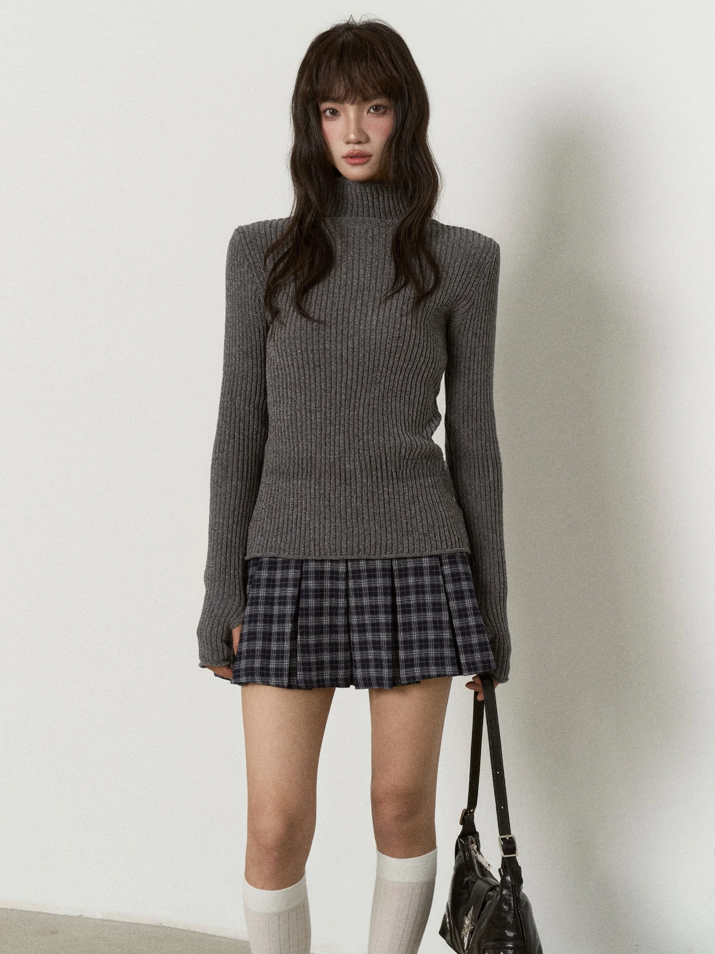 

High-Quali Slim Fit High Ne Knit Sweater Women's Autumn Winter Faion Commute Sle Color Long Sve Thermal