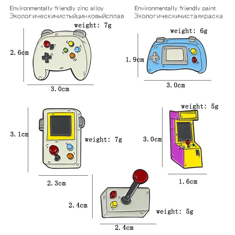 Cute Play Game Handle controller Gameboy Brooches Retro Arcade Play Game Enamel Pins Lapel backpack badge Gifts brosch Bijoux