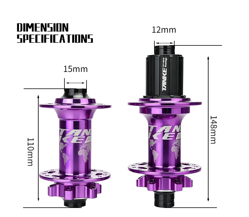 TANKE TH490 Boost Mountainbike-Nabe 32H 120 Klick 6 Sperrklinken 3 Zähne 4 Lager Steckachse MTB Scheibenbremsnabe 12x148 15x110 7-12 Gang – Detail 3
