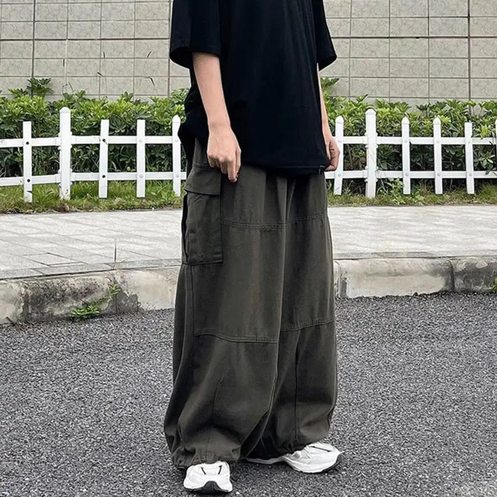 Streetwear Cargo Pants Men Oversize Loose Harajuku Big Pockets Male Pant Fashion Straight Wide Leg Hip Hop Trousers