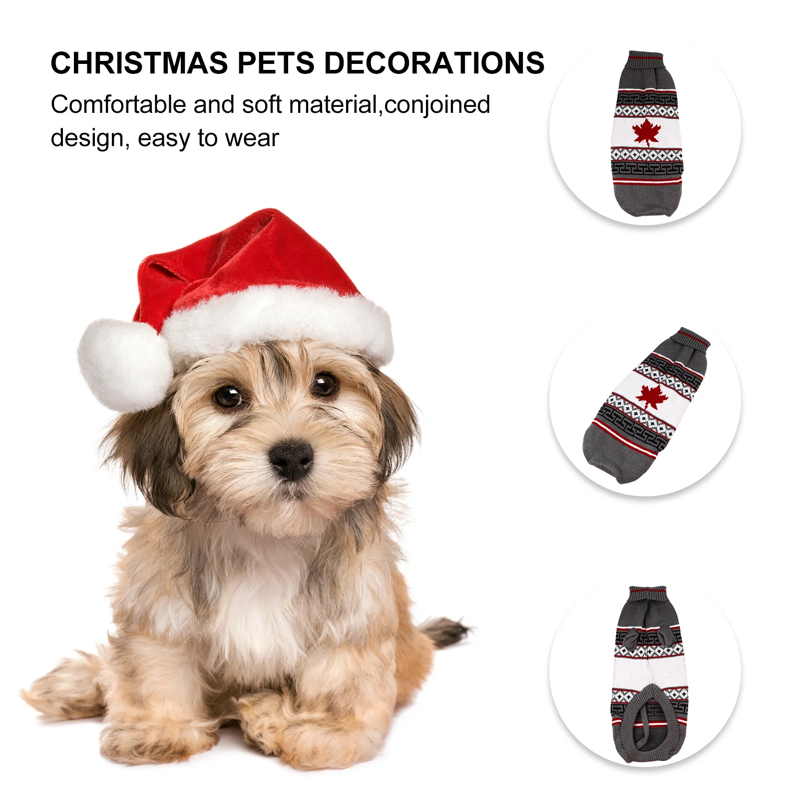 

Christmas Dog Clothes Warm Puppy Sweater Maple Leaf Festival Winter Costume Dog Christmas Sweater Puppy Clothes