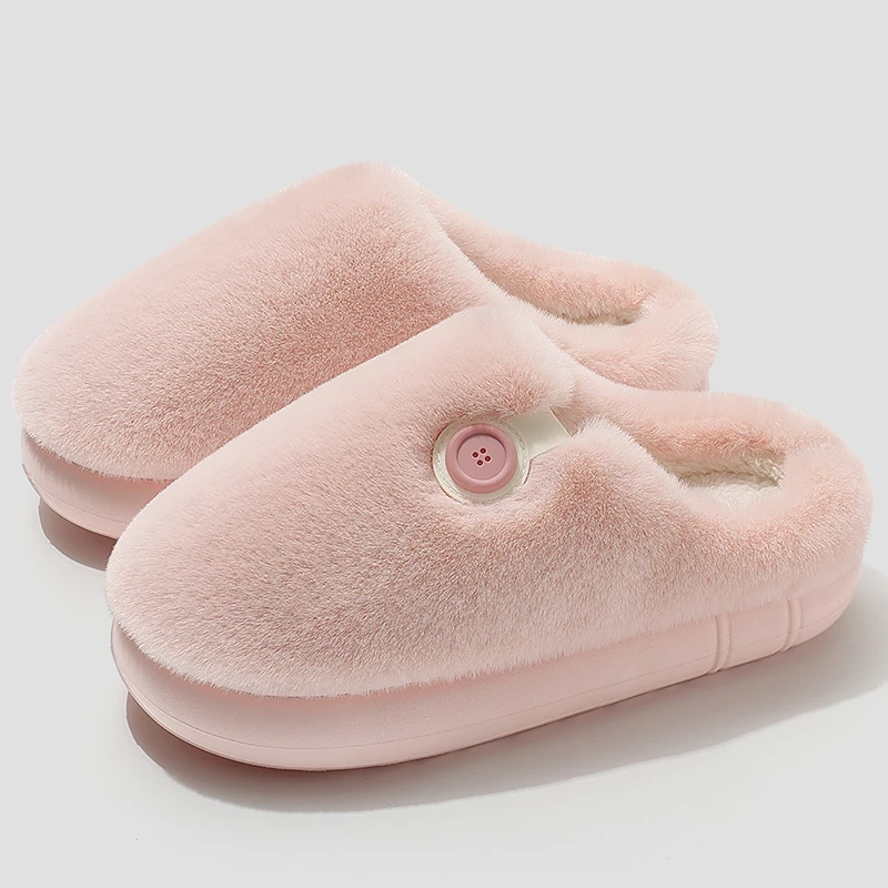 

2025 Winter Indoor Fluffy Slipeprs Women Comfortable Soft Sole Non Slip Home Slides Woman Thick Bottom Couples Cotton Slippers