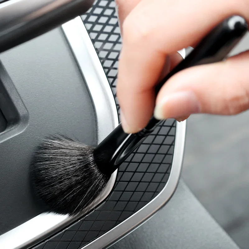 Car Detailing Brushes Car Dashboard Cleaning Brush Door Seat Air Outlet Duster Solid Wood Universal Soft Bristles Car Tool