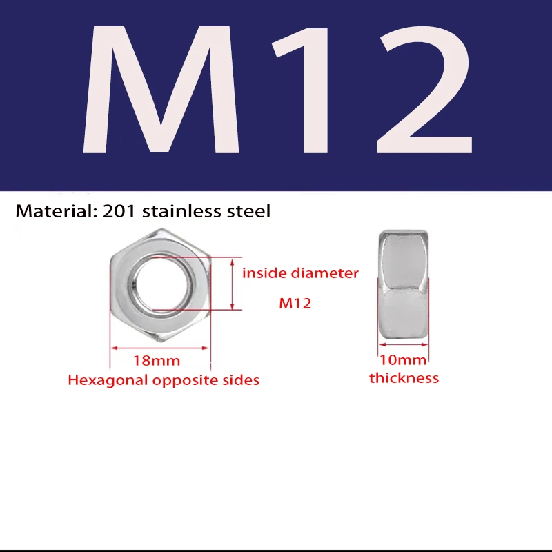 1–5 Stück DIN912 M12 M14 M16 Edelstahl Sechskant Innensechskant Innensechskantschraube – Detail 5