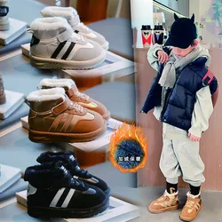 Children Snow Boots Boys Winter New Warm Plush Snow Boots Girls Patchwork Non-slip Infant Boot Size 26-36