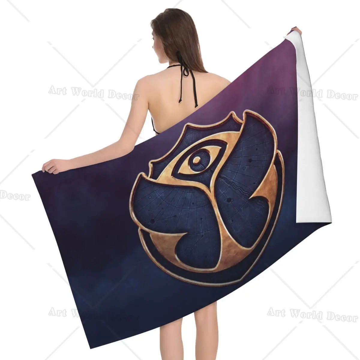 Custom Tomorrowland Logo Breathable Microfiber Beach Bath Towel Quick Drying Music Festival Bathroom Sauna Towels