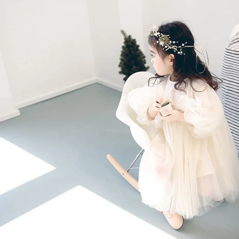 

Girls' Dress Spring and Autumn Little Girl Fashionable Stylish Puffy Tulle Princess Dress Baby Girl Super Fairy Birthday Gown Dr