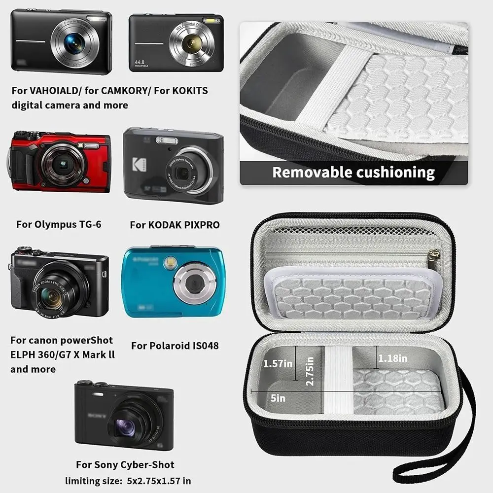 Shockproof Camera Case Waterproof Universal Carrying Case for Kodak Pixpro/Canon PowerShot ELPH 180/190 / Sony DSCW800 / DSCW830