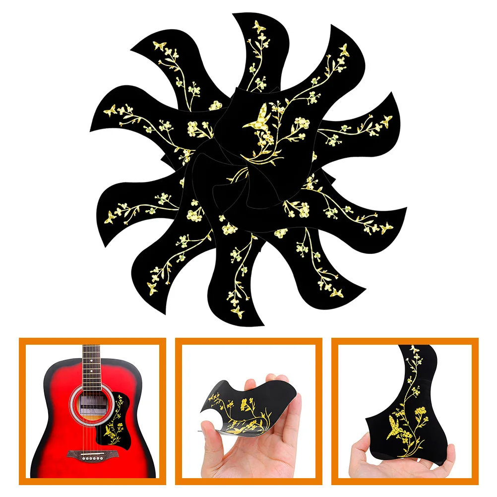 

10 Pcs Guitar Pickguard PVC Protector Classical Acoustic Butterfly Black Gold 40 41 Inch Folk Accessories