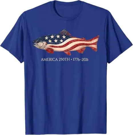 250 America Years 1776 2026 Fishing USA Flag 250th Birthday T-Shirt Y2k Fisherman Outdoor Clothes Novelty Anniversary Gift Tee – Detail 10