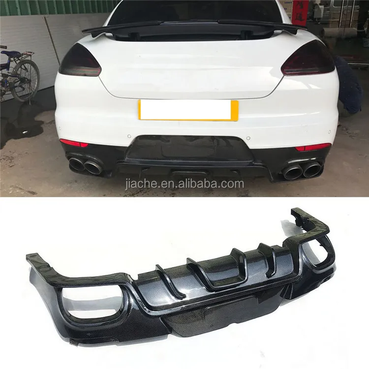 Spoiler Penyebar Bibir Belakang Serat Karbon untuk Porsche Panamera 970 GTS Turbo S 2014-2017 Pelindung Bumper Belakang Aksesori Mobil