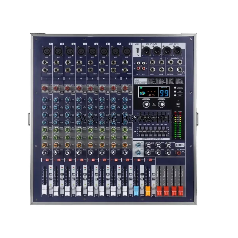 WMWMNU Professional Audio Mixer 8-channel 4X1200W Power Active Mixer Dj Controller/audio Console Mixer for Small Show Stage