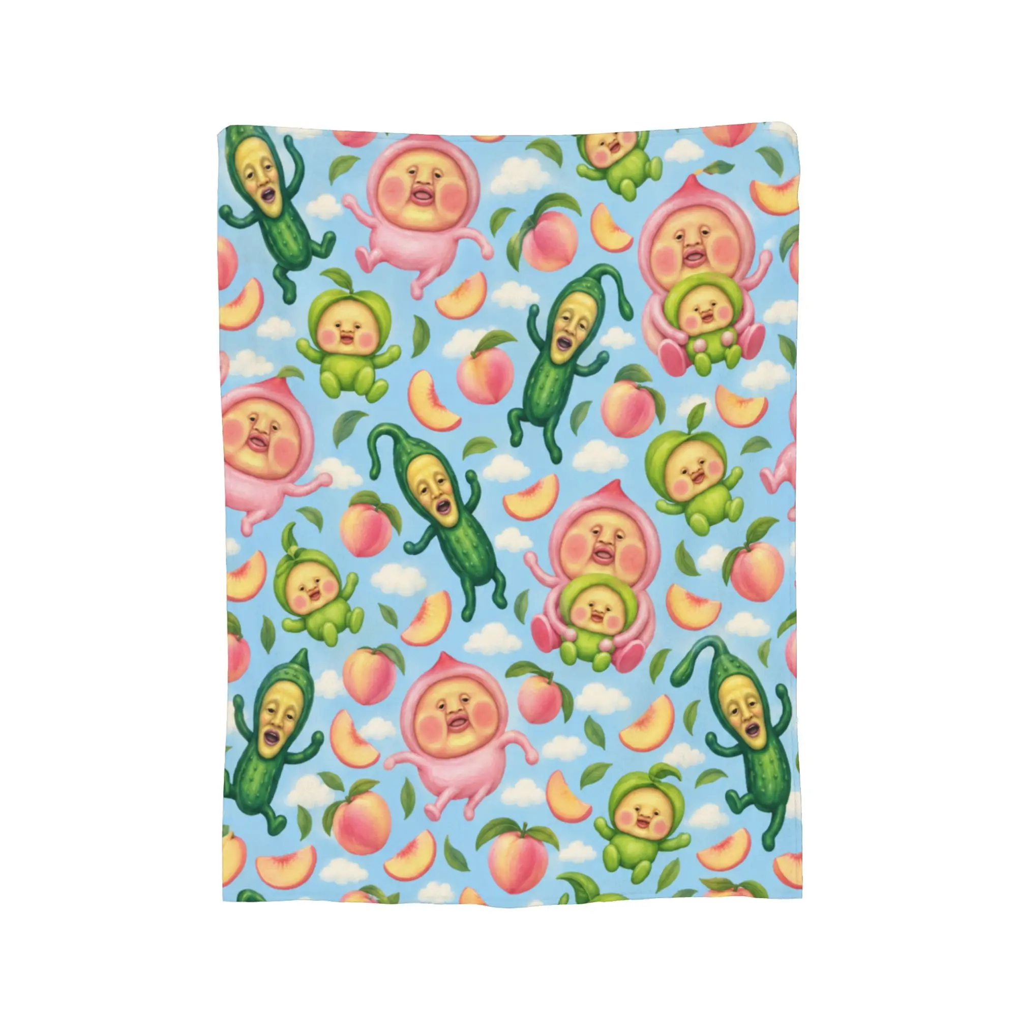Kobito Zukan Peach Blanket Quality Super Soft  Bedding Throws Winter Boy Girl Couch Chair Street Trend Bedspread