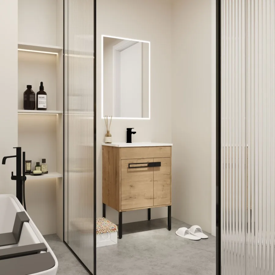 Vanity da bagno da 24 pollici con lavabo Vanity da bagno indipendente o galleggiante è una conversione opzionale24*1800324IMO1 KDPacking