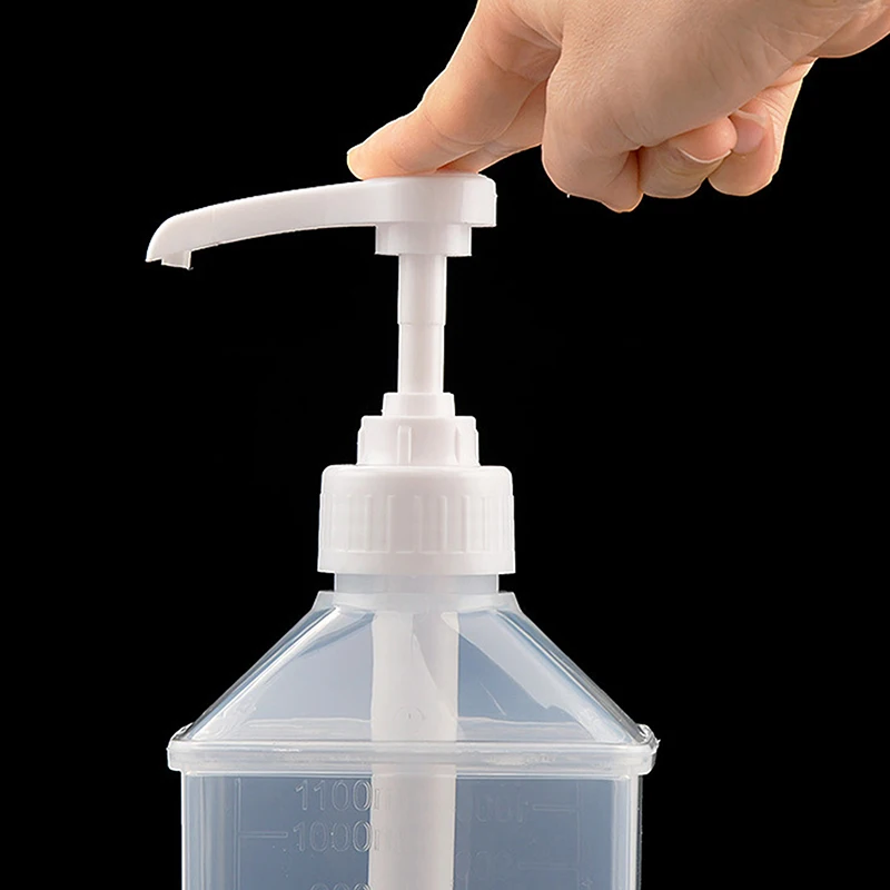New Syrup Dispenser 1100ml Multi-Function Liquid Pump Hand Pressure Fructose Quantitative Syrup Squeeze Honey Plastic Bottle