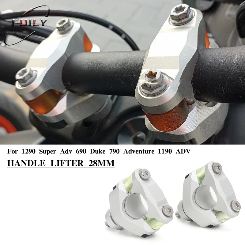 

New Motorcycle Handlebar Riser 28MM Handle Bar Clamp Extend Adapter For 1290 Super Adv 690 Duke 790 Adventure 1190 ADVENTURE