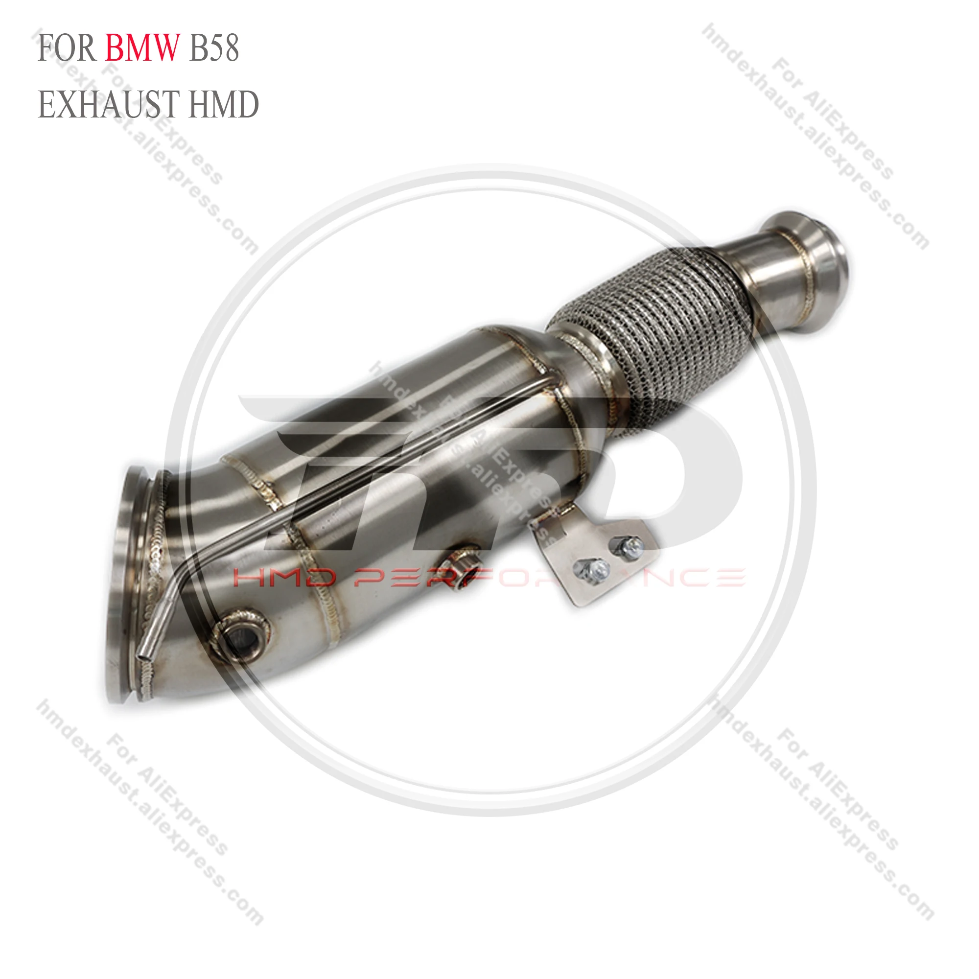 

HMD 304 SS Downpipe w/ Heat Shield for BMW B58 OPF G2x 340i/440i/540i Race Certified