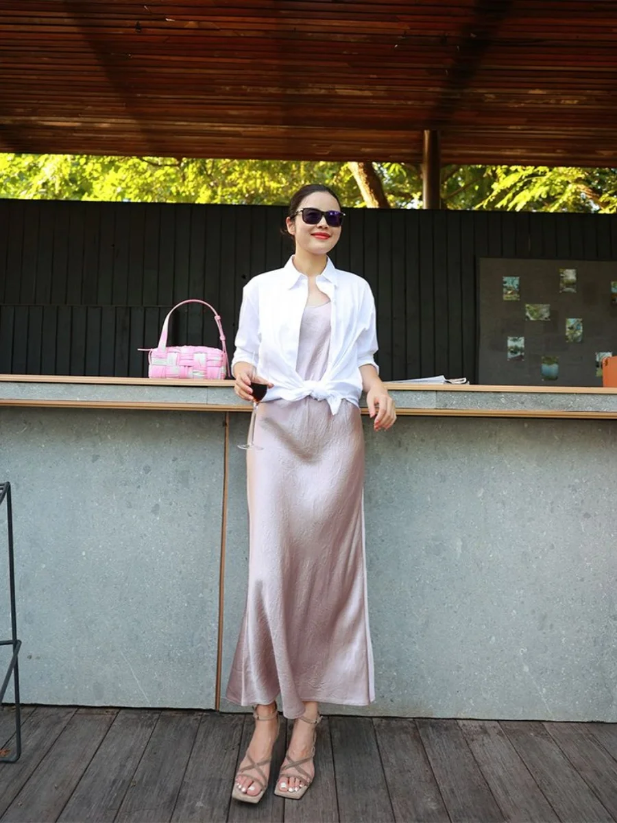 ゆったりとした女性用オリジナルバージョン ホワイト イルト 通勤 スリーブ ロング スリーブ カラー ポリエステル混紡 ビジネス カジュアル イルト