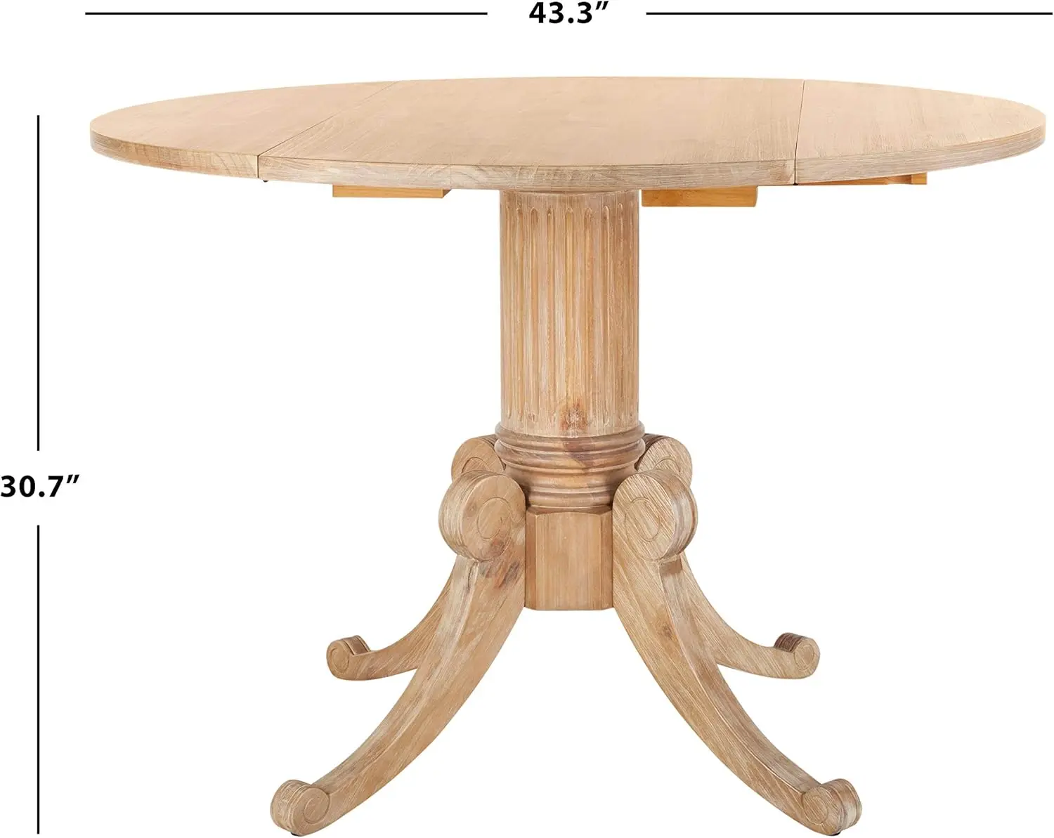 Home Forest Traditional Rustic Natural Drop Leaf Dining Table