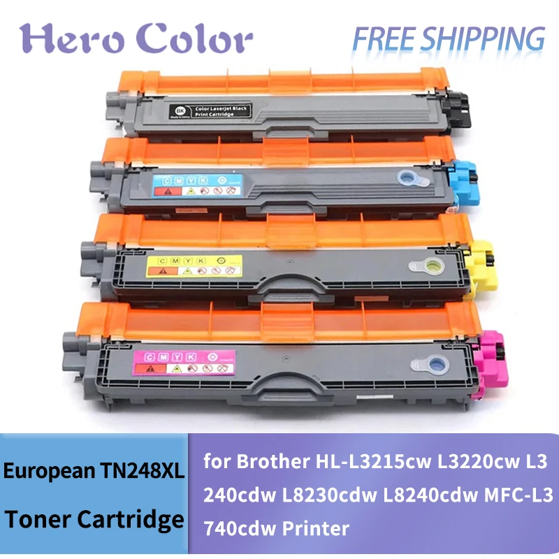 European TN248 TN248XL Toner Cartridge Compatible for Brother HL-L3215cw L3220cw L3240cdw L8230cdw L8240cdw MFC-L3740cdw Printer