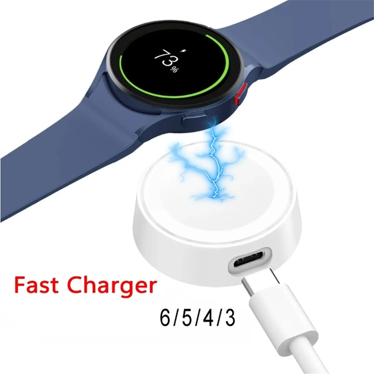 Portable Universal Charging Cable Charging Base Type C Fast Charging Dock for Samsung Galaxy Watch 6 5 Classic Pro 4 3