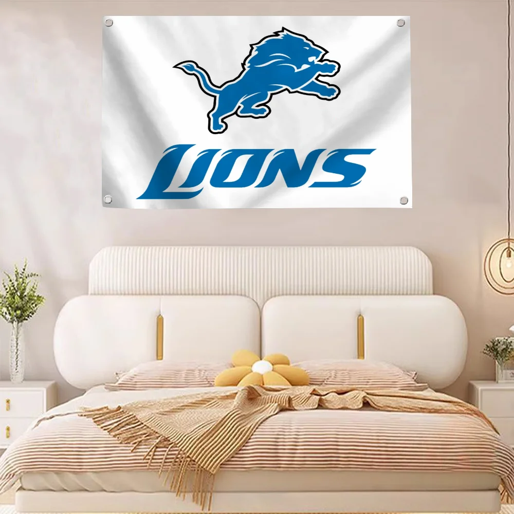 Garden Funny Flag Pride Flag Flag to Hang Flags for Rooms Banner Detroit L-lions Wall Decoration Outdoor Decor Room Aesthetic