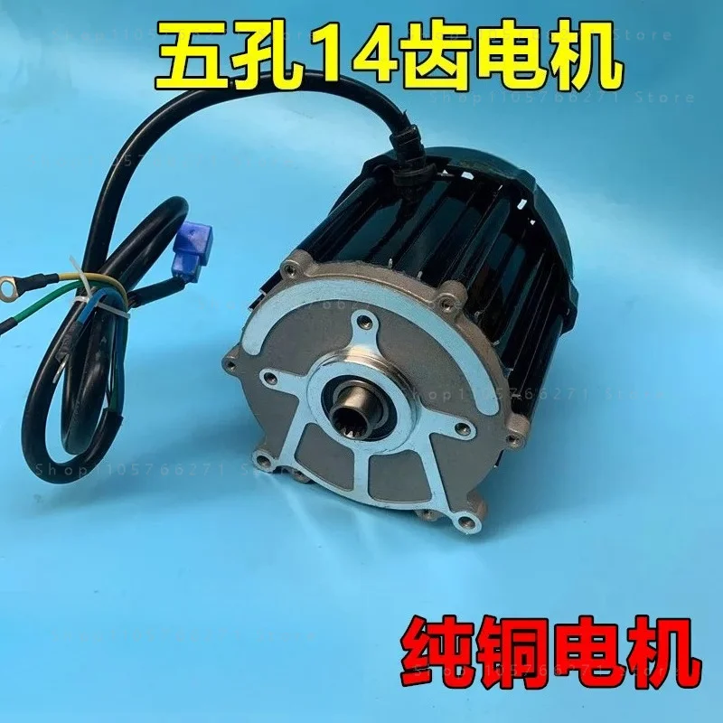 5 Hole 14 Tooth 48V 60V 500W-650W Brushless Differential Motor Pure Copper Electric Tricycle E Rickshaw Drive Motor