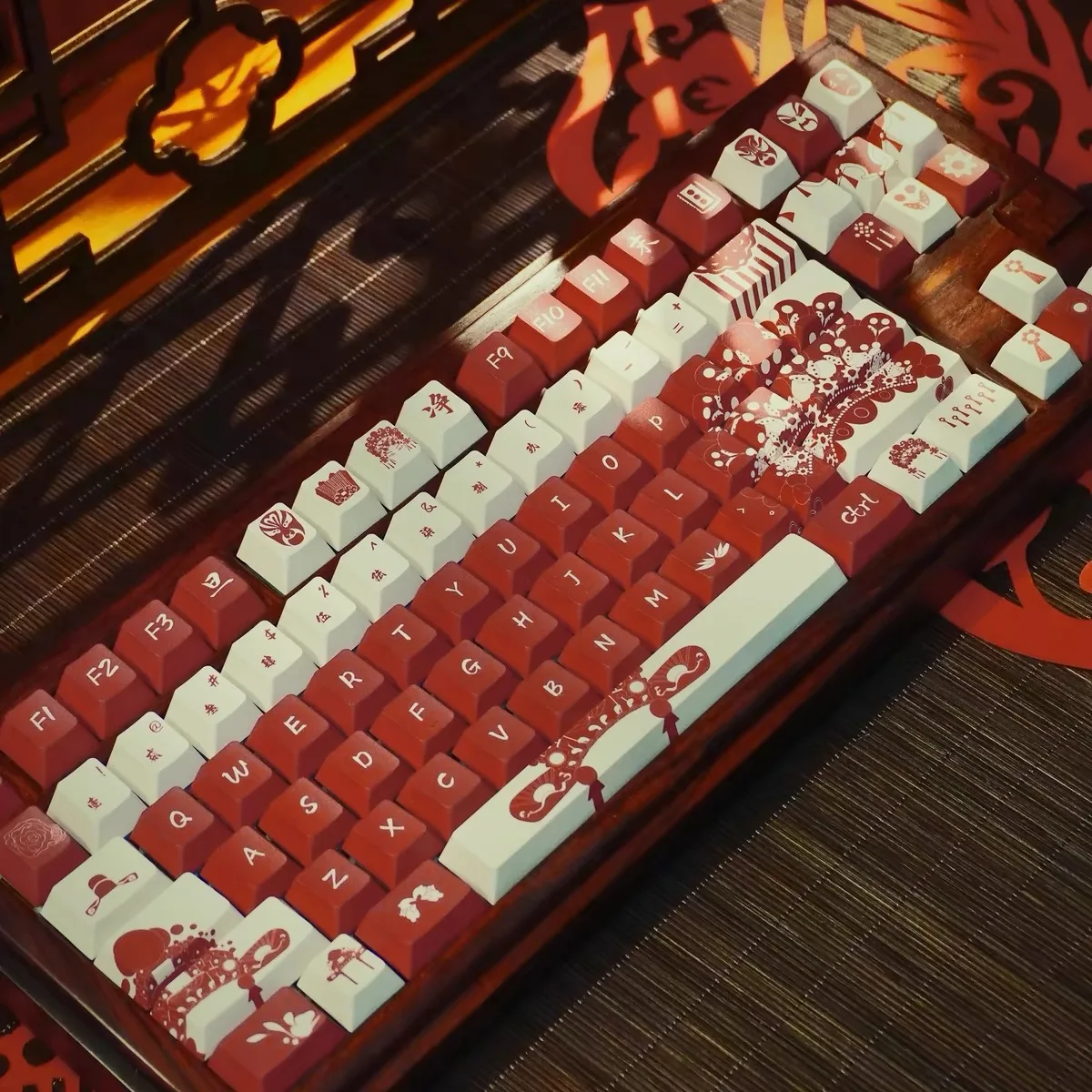 

141 Keys Peking Opera National Style Keycaps Cherry Profile PBT Dye Sublimation Keycap For MX Mechanical Games Keyboard 67 75 87