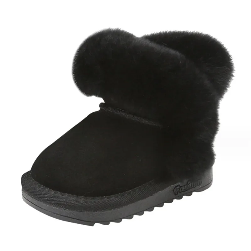 Bottes de neige en cuir avec semelle souple et fermeture éclair sur le côté pour fille, bottines chaudes pour bébé et enfant en bas âge de 15 à 25 ans, nouvelle collection hiver 2023