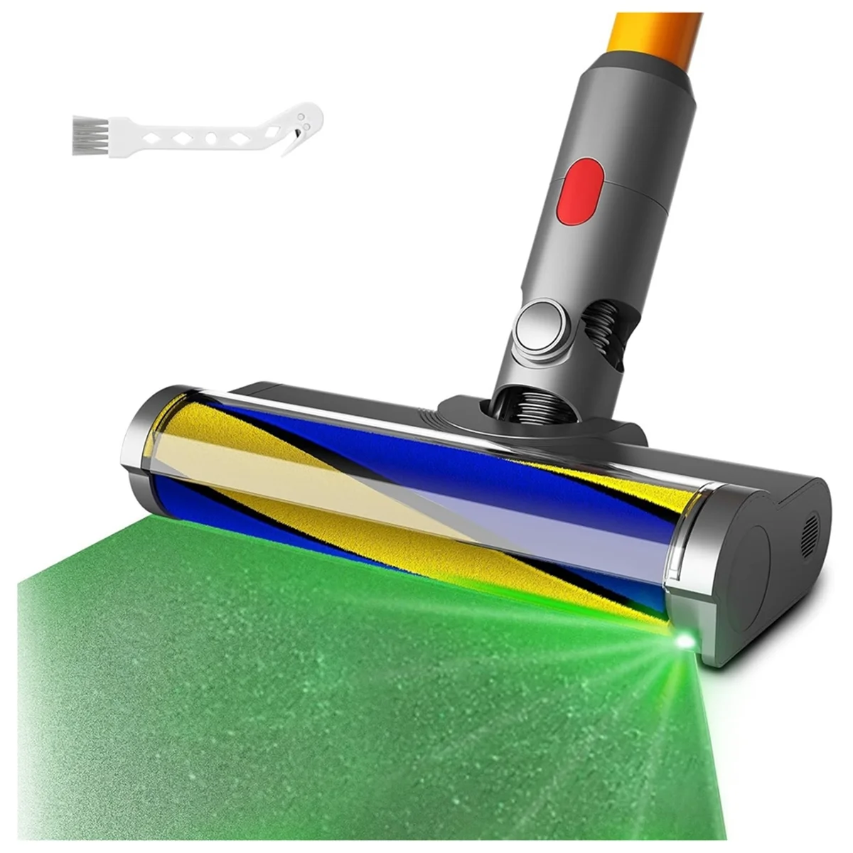 For Dyson V7 V8 V10 V11 V15 Vacuum Head Cleaners Attachments with Dust Detector Light, Soft Roller Cleaner Head Parts