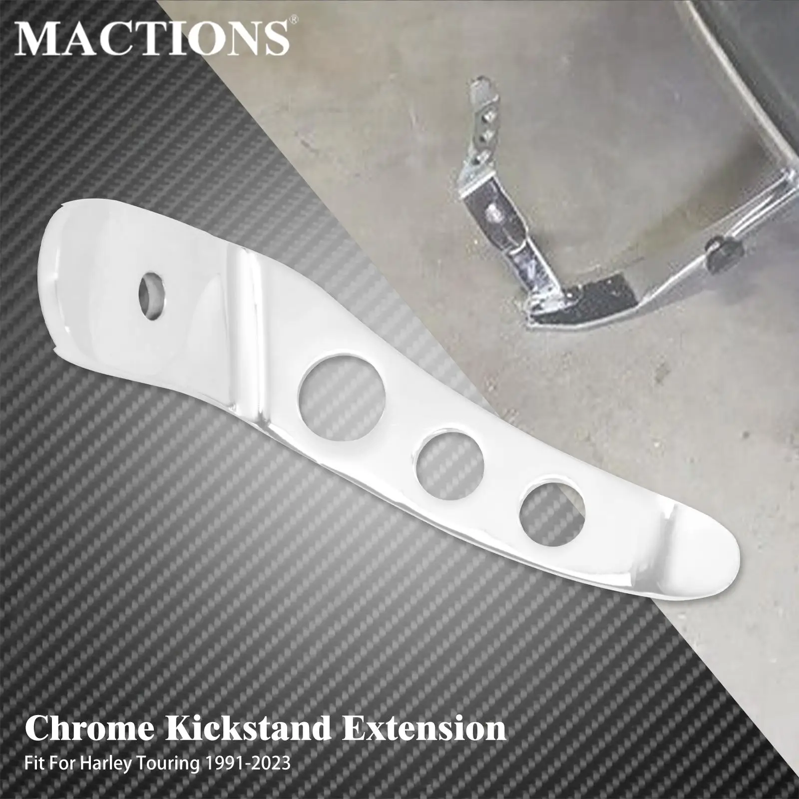 

Motorcycle Chrome Foot Pedal Stand Kickstand Extension Kit For Harley Touring Road King Street Electra Glide CVO FLTR 1991-2023