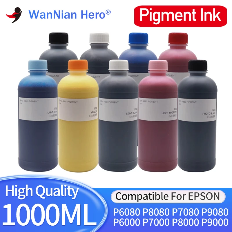 

1000ML Pigment Ink For Epson P6000 P7000 P8000 P9000 P6080 P7080 P8080 P9080 Inkjet A wide format Printer Ink T8041 T8061 Ink