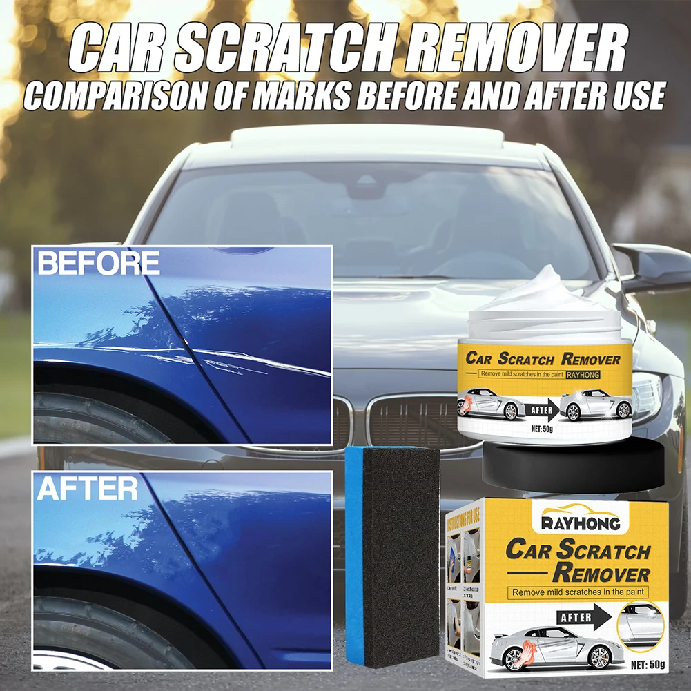 Car Scratch Repair Paste Multipurpose Waterproof Lasting Car Polishing Compound Scratch Remover With Sponge For Car Care Product