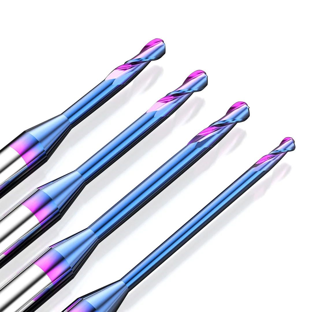 Imagem -04 - Carbide Long Neck Ball Nose End Mills Cortador Cnc Deep Groove Cortadores de Fresagem Router Bit Knife R0.15 r1 Endmills Hrc55 Hrc65
