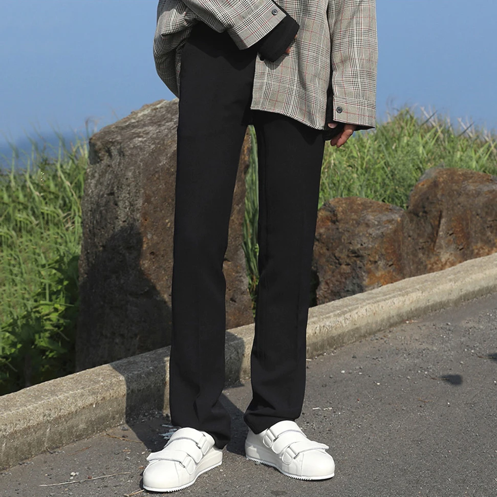 

Мужские широкие брюки в стиле Харадзюку, корейская версия, прямой крой, длинные, модные, универсальные, повседневные, в пол.