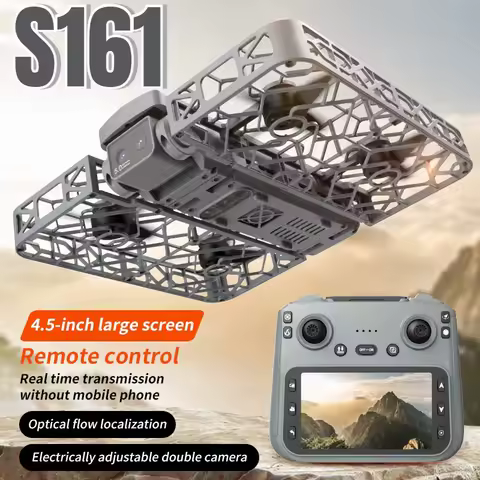 S161 MAX Brushless Grid Folding Drone LED Lights Streaming Positioning Flight 4.5 Inch HD LCD Brushless Wind Resistant Motor