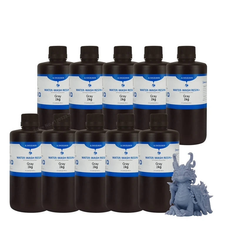 Kingroon Water-Wash Hars 22lbs 405nm Standaard Fotopolymeer Water Wasbare Hars Voor Lcd 3d Printer Hoge Precisie 5Kg 10Kg