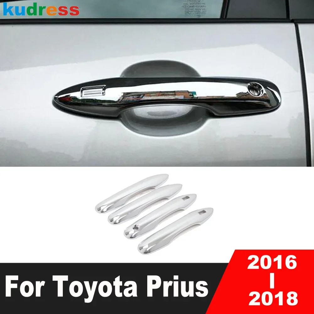 

For Toyota Prius 2016 2017 2018 Chrome Car Door Handle Cover Trim Side Handles Catch Frame Overlay Accessories