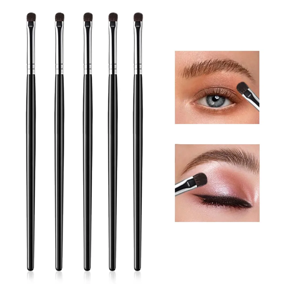 Ein Set inklusive 4 Lidschattenpinseln – ultraweicher Eyelinerpinsel, detailliertes Lidschattenprodukt zum Grumpfen der Augen und einem tragbaren Artikel