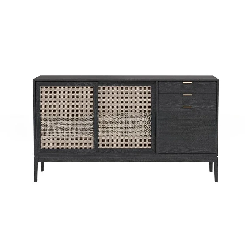 

Modern simple light luxury style B & B hotel home restaurant model room woven rattan drawer dining side cabinet