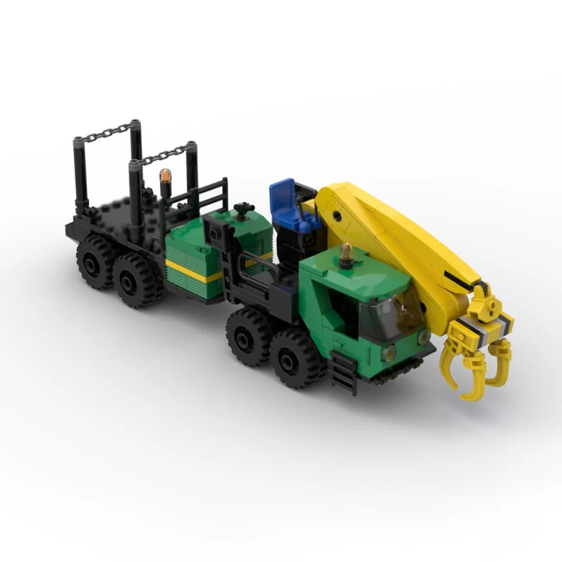 City Car Model MOC Building Bricks 8x8 Forestry Log Grabber Truck Modular Technology Children Holiday Gifts Assemble Toys Suit