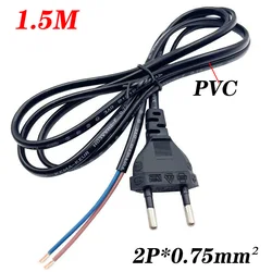 EU Plug Replacement Power Cable 1.5m 220V Electrical Wire Euro Power Extension Cord for Lamp Base Power Supply Socket