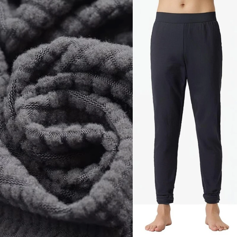 Men's Outdoor Fleece Pants Base Layer Pants Breathable Warmth Windproof Checkered P100 Fabric Men's Winter Outdoor Gear