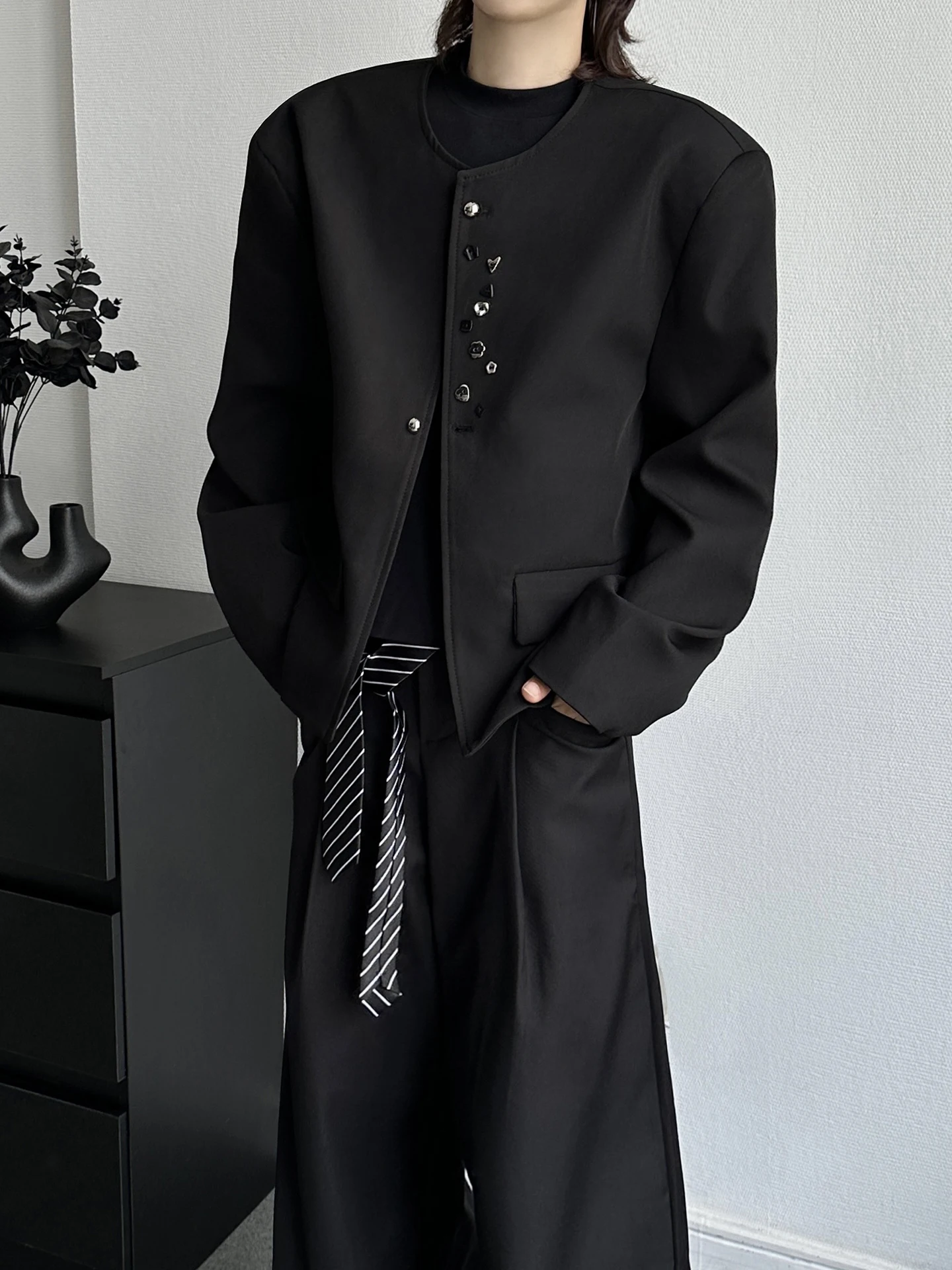 Vestes de costume simples haut de gamme pour hommes et femmes, blazer rétro, ample, confortable, manches longues, manteaux sur mesure élégants, mode automne-hiver 2025