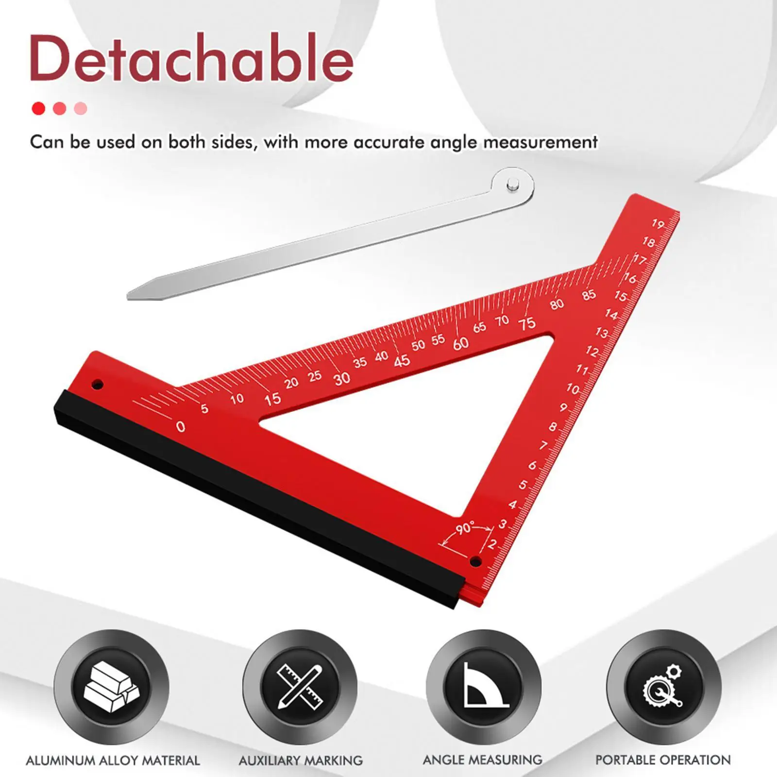 Right Angle Ruler High Accuracy Versatile Easy Use Measuring Layout Tool for Marking Engineer Joinery Home Improvement Carpenter