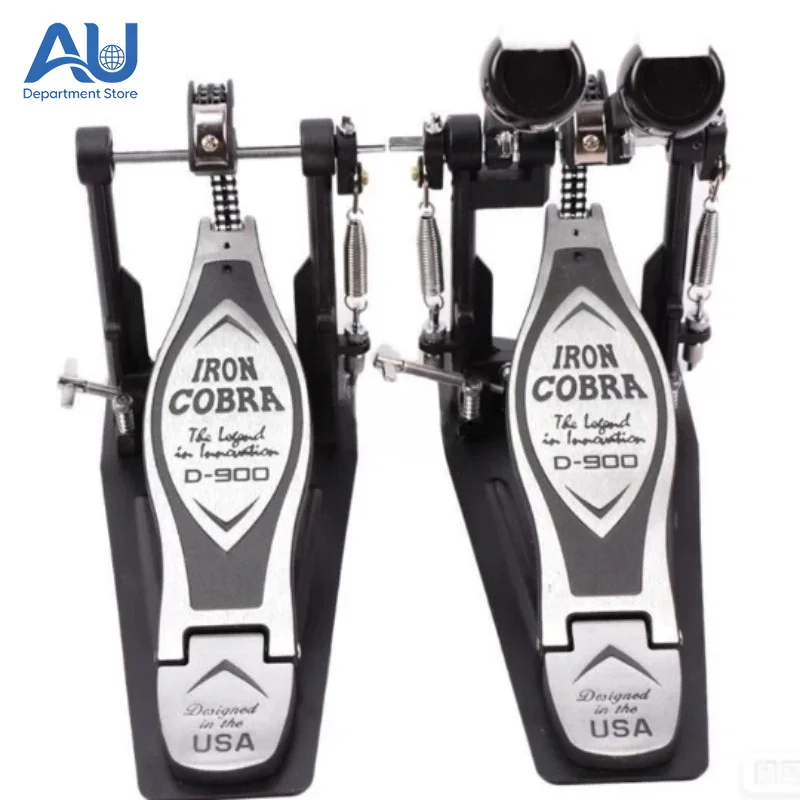Large Power Double Kick Drum Pedal - Zinc Alloy Thick Chain Stepping Hammer Drumming Foot Pedal Head Accessory