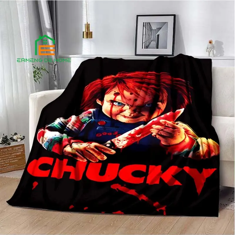 Horror Character Chucky Throw Blanket Warm Blanket for Home, Picnic, Travel, Office,Plane for Adults, Kids, Elderly 5 Sizes