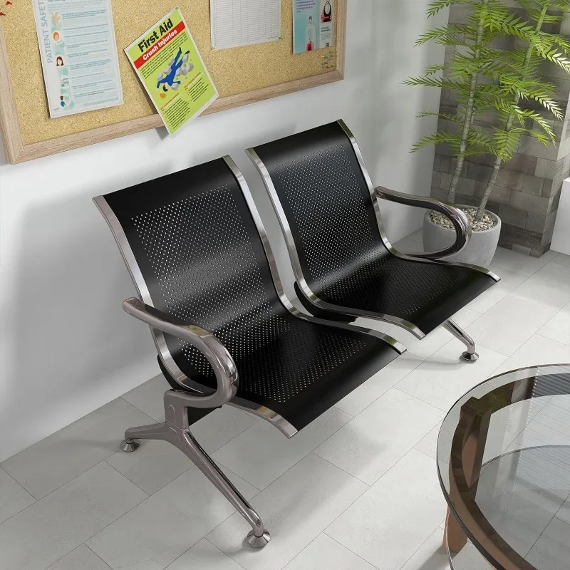 PU Leather Waiting Area Bench Seating Barbershop Waiting Chairs Lobby Chairs