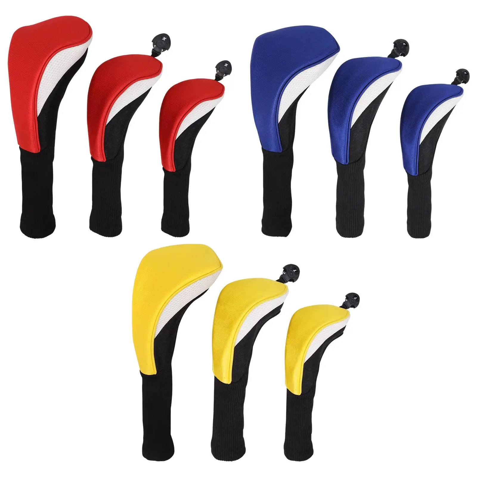 3 Pieces Golf Club Headcovers Premium Golfer Gift Wear Resistant Fashion Golf Wood Head Covers for Outdoor Golf Courses Adults